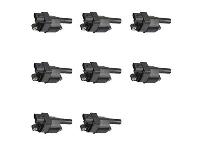 Ignition Coils; Black; Set of Eight (07-13 V8 Sierra 1500)