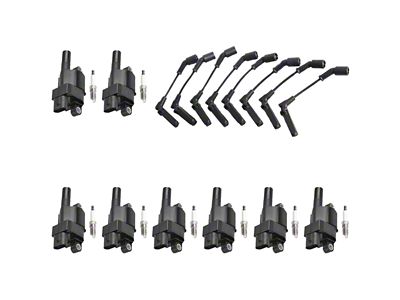 Ignition Coils with Spark Plugs and Wires; Black (07-16 Sierra 2500 HD)