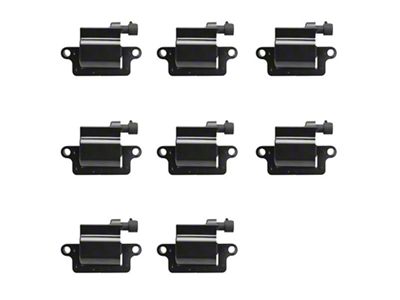 Ignition Coils; Black; Set of Eight (99-06 4.8L Silverado 1500; 2006 5.3L Silverado 1500; 04-06 6.0L Silverado 1500)
