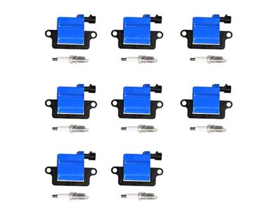 Ignition Coils with Spark Plugs; Blue (99-06 4.8L Silverado 1500; 2006 5.3L Silverado 1500; 04-06 6.0L Silverado 1500)