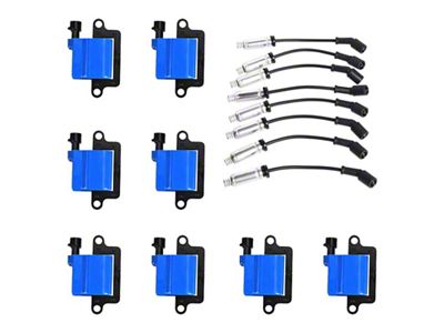 Ignition Coils with Spark Plugs; Blue (99-06 4.8L Silverado 1500; 2006 5.3L Silverado 1500; 04-06 6.0L Silverado 1500)