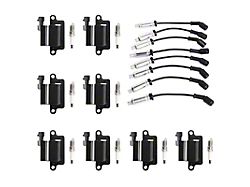 Ignition Coils with Spark Plugs and Wires; Black (99-06 4.8L, 5.3L Silverado 1500; 03-06 6.0L Silverado 1500)