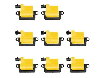Ignition Coils; Yellow; Set of Eight (99-06 4.8L Silverado 1500; 2006 5.3L Silverado 1500; 04-06 6.0L Silverado 1500)
