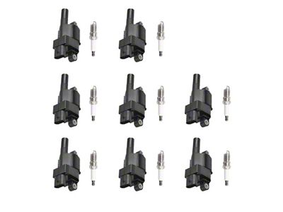 Ignition Coils with Spark Plugs; Black (2008 6.0L Silverado 2500 HD)