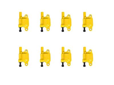 Ignition Coils; Yellow; Set of Eight (07-16 6.0L Silverado 2500 HD)