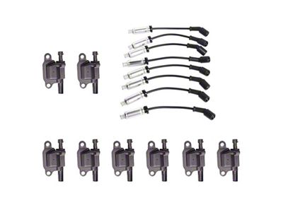 Ignition Coils with Spark Plug Wires; Black (07-08 Tahoe)