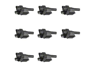 Ignition Coils; Black; Set of Eight (07-14 Yukon)