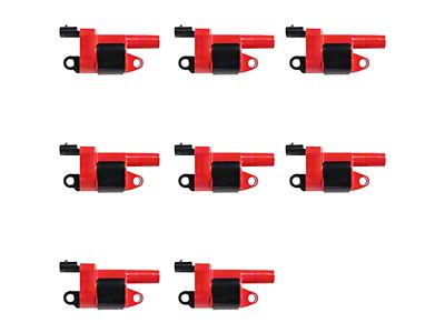 Ignition Coils; Red; Set of Eight (07-14 Yukon)