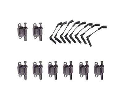 Ignition Coils with Spark Plug Wires; Black (07-08 Yukon)