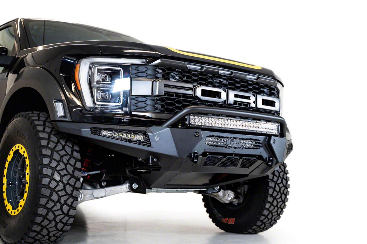 Addictive Desert Designs HoneyBadger Front Bumper with Top Hoop (21-23 F-150 Raptor)