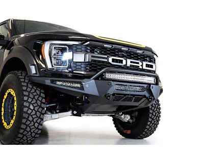 Addictive Desert Designs HoneyBadger Front Bumper with Top Hoop (21-23 F-150 Raptor)