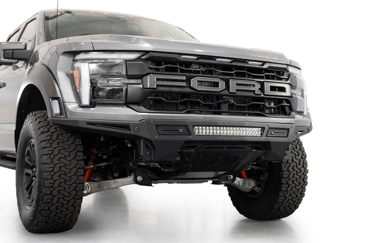 SVC Offroad F-150 Baja Front Bumper with Light Hoop; Black