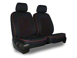 Aegis Cover Neoprene Low Back Bucket Seat Covers with Diamond Insert; Black/Red (11-25 RAM 1500 w/ Front Bench Seat)