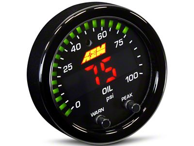 AEM Electronics X-Series Oil Pressure Gauge; Electrical (Universal; Some Adaptation May Be Required)