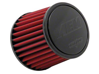 AEM Induction DryFlow Air Filter; 3-Inch Inlet / 5.125-Inch Length (Universal; Some Adaptation May Be Required)