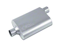 Street Series Street Flow 2 Chamber Aluminized Center/Offset Muffler; 2.50-Inch Inlet/2.50-Inch Outlet (Universal; Some Adaptation May Be Required)