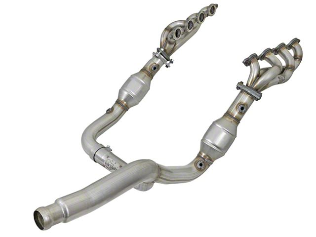 AFE 1-3/4-Inch Twisted 304 Stainless Steel Long Tube Headers with Y-Pipe; Street Series (14-18 5.3L Silverado 1500)