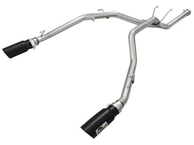 AFE Large Bore-HD 2.50-Inch DPF-Back Dual Exhaust System with Black Tips; Rear Exit (14-18 3.0L EcoDiesel RAM 1500)