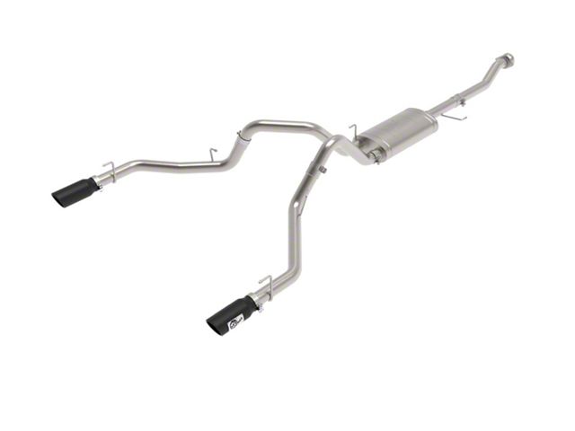 AFE Vulcan Series 3-Inch Dual Exhaust System with Black Tips; Rear Exit (21-24 2.7L EcoBoost F-150)