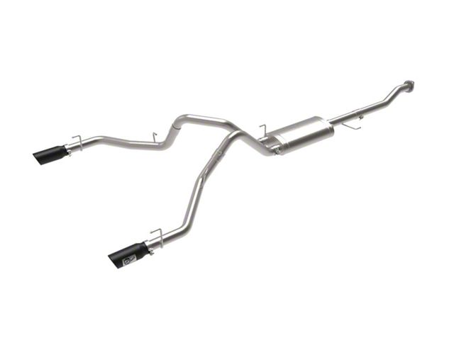 AFE Vulcan Series 3-Inch Dual Exhaust System with Black Tips; Side Exit (15-20 2.7L EcoBoost F-150)