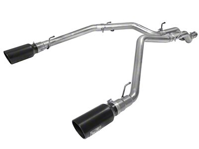 AFE Large Bore-HD 3-Inch DPF-Back Dual Exhaust System with 5-Inch Black Tips; Rear Exit (14-18 3.0L EcoDiesel RAM 1500)