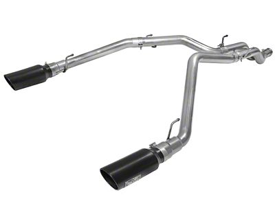 AFE Large Bore-HD 3-Inch DPF-Back Dual Exhaust System with 5-Inch Black Tips; Rear Exit (14-18 3.0L EcoDiesel RAM 1500)