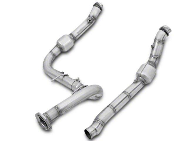 AFE 3-Inch Twisted Steel Catted Downpipe; Street Series (17-20 F-150 Raptor)