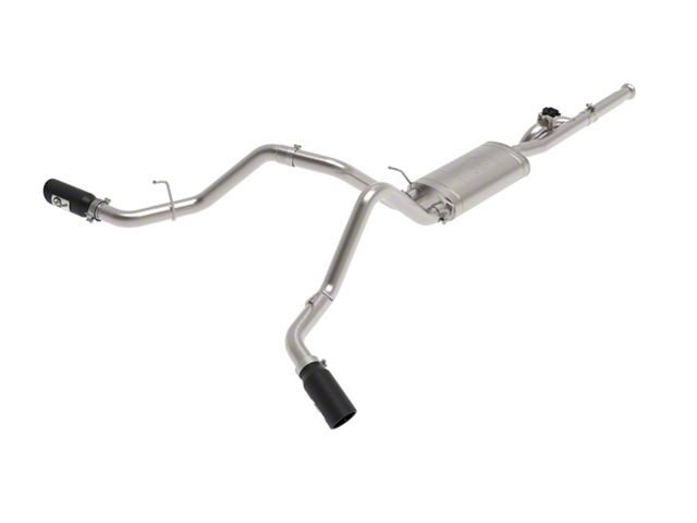 AFE Gemini XV 3-Inch Dual Exhaust System with Black Tips; Side Exit (09-18 4.3L Sierra 1500)