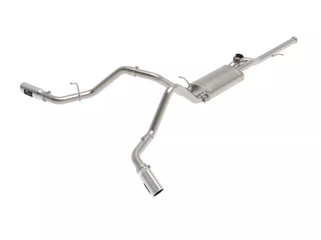 AFE Gemini XV 3-Inch Dual Exhaust System with Polished Tips; Side Exit (14-18 4.3L Sierra 1500)