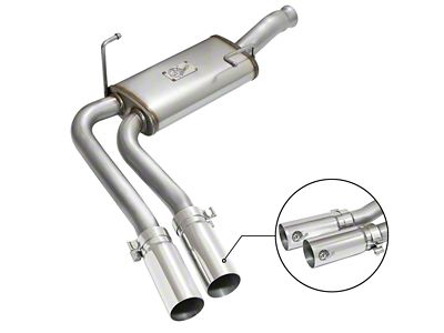 AFE Rebel Series 3 to 2.50-Inch Dual Exhaust System with Polished Tips; Middle Side Exit (09-15 5.3L Sierra 1500)