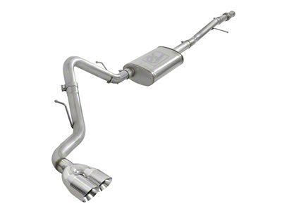 AFE Vulcan Series 3-Inch Single Exhaust System with Polished Tips; Side Exit (19-25 5.3L Sierra 1500)