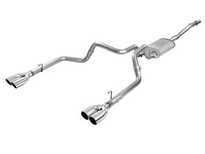 AFE Vulcan Series 3 to 2.50-Inch Dual Exhaust System with Polished Tips; Rear Exit (19-25 5.3L Sierra 1500 w/o Factory Dual Exhaust)
