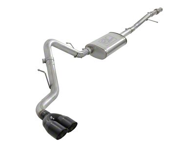 AFE Vulcan Series 3-Inch Single Exhaust System with Black Tips; Side Exit (19-25 5.3L Silverado 1500)