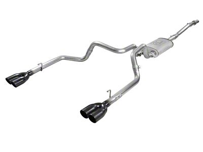 AFE Vulcan Series 3 to 2.50-Inch Dual Exhaust System with Black Tips; Rear Exit (19-24 5.3L Silverado 1500 w/o Factory Dual Exhaust)
