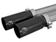 AFE Rebel Series 3 to 2.50-Inch Dual Exhaust System with Black Tips; Middle Side Exit (14-18 5.3L Silverado 1500)