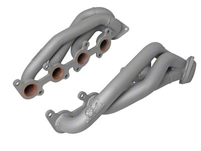 AFE 1-5/8-Inch Twisted Steel Shorty Headers; Titanium Ceramic (15-24 5.0L F-150)