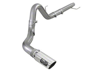AFE Large Bore-HD 4-Inch DPF-Back Single Exhaust System with Polished Tip; Side Exit (18-20 3.0L Powerstroke F-150)