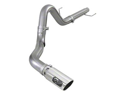 AFE Large Bore-HD 4-Inch DPF-Back Single Exhaust System with Polished Tip; Side Exit (21-22 3.0L Powerstroke F-150)