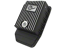 AFE Pro Series Transmission Pan with Machined Fins; Black (09-20 F-150 w/ 6R80 Transmission)