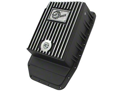 AFE Pro Series Transmission Pan with Machined Fins; Black (09-20 F-150 w/ 6R80 Transmission)