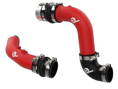 AFE BladeRunner 3-Inch Hot and Cold Charge Pipe Kit; Red (23-25 6.7L PowerStroke F-250 Super Duty)