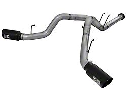 AFE Large Bore-HD 4-Inch DPF-Back Dual Exhaust System with Black Tips; Side Exit (15-16 6.7L Powerstroke F-250 Super Duty)