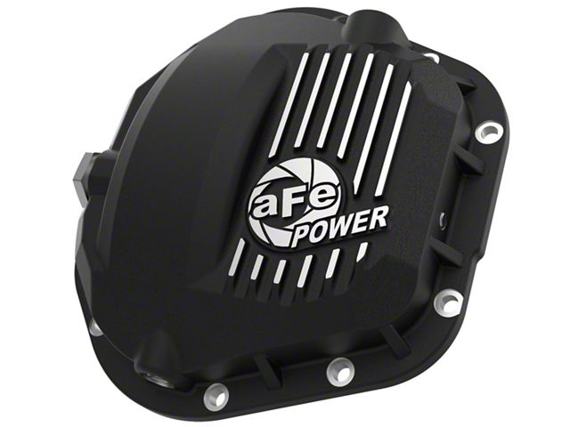 AFE Pro Series Front Differential Cover with Machined Fins; Black; Dana 50/60/61 (11-16 F-250 Super Duty)
