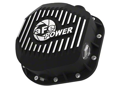 AFE Pro Series Rear Differential Cover with Machined Fins; Black; 10.25/10.50-12 Inch (11-22 F-250 Super Duty)