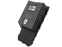 AFE Pro Series Transmission Pan with Machined Fins; Black (11-22 6.7L Powerstroke F-250 Super Duty)