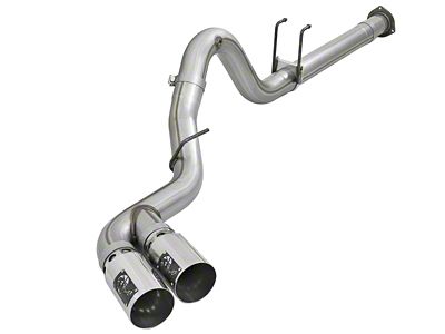 AFE Rebel XD Series 4-Inch DPF-Back Single Exhaust System with Polished Tips; Side Exit (15-16 6.7L Powerstroke F-250 Super Duty)