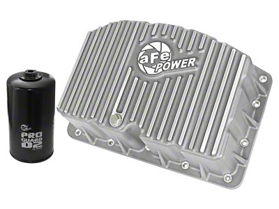 AFE Street Series Engine Oil Pan with Machined Fins; Raw (11-22 6.7L Powerstroke F-250 Super Duty)