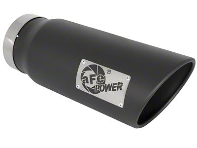 AFE MACH Force-XP 409 Stainless Steel Exhaust Tip; 6-Inch; Black (Fits 5-Inch Tailpipe)