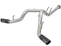 AFE ATLAS 4-Inch DPF-Back Dual Exhaust System with Black Tips; Side Exit (17-22 6.7L Powerstroke F-350 Super Duty)