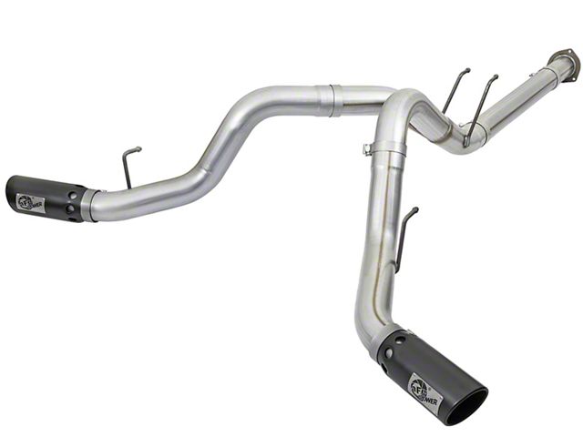 AFE ATLAS 4-Inch DPF-Back Dual Exhaust System with Black Tips; Side Exit (17-22 6.7L Powerstroke F-350 Super Duty)